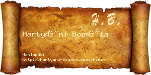Hartyáni Bogáta névjegykártya